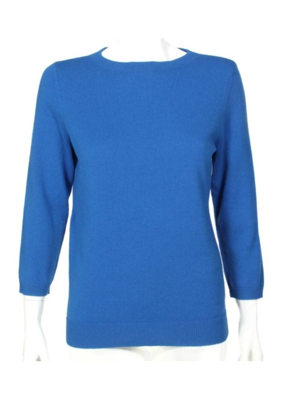 TALBOTS 100% Cashmere Electric Blue Crewneck Sweater Womens size Medium /459